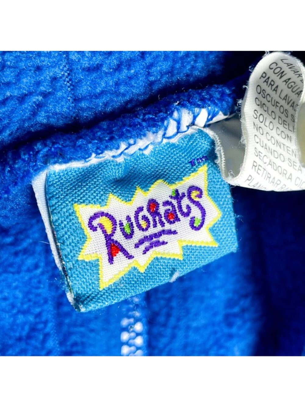 Vintage Y2K Rugrats Blue Fleece 1/4 Zipper Pullover Sweatshirt Jacket Y12 / XS - Picture 4 of 7